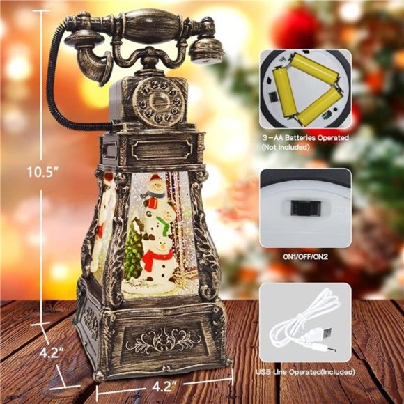 Christmas Snow Glob, Musical Snow Globe, Lighted Snow Globe - Picture 4 of 7